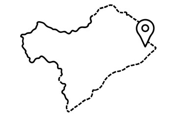 travel map silhouette vector illustration