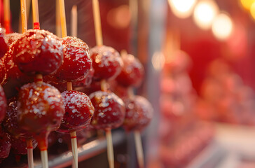 A sugar gourd on a skewer	