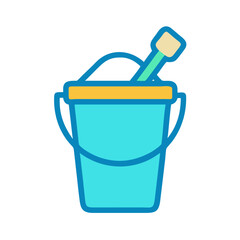 Beach Bucket with Handle Icon Design