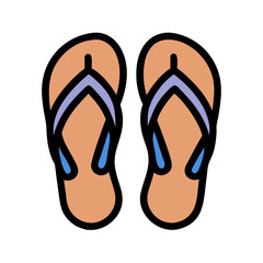 Fototapeta premium Beach Sandals with Straps Icon Design