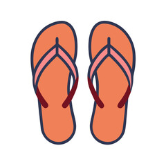 Beach Sandals with Straps Icon Design