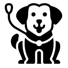 guide dog glyph icon for assisting visually impaired