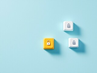Several kinds of padlock illustrations. The concept of resolving problems and challenges. Overcoming obstacles, resolving complex issues, and breaking free from&nbsp;constraints