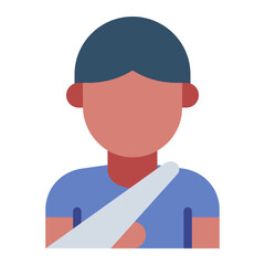 depicting a sling flat icon for an injured person