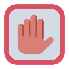 Obraz premium showing a hand sign flat icon for non-verbal communication