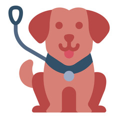 guide dog flat icon for assisting visually impaired