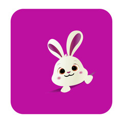 Adorable bunny vector illustration featuring chubby cheeks, expressive eyes, and a charming pose, perfect for creating charming and cheerful Easter-themed content.
