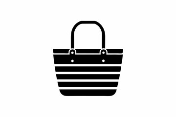 beach bag icon silhouette vector illustration