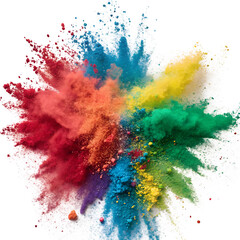 holi paint color powder explosion colorful on transparent background