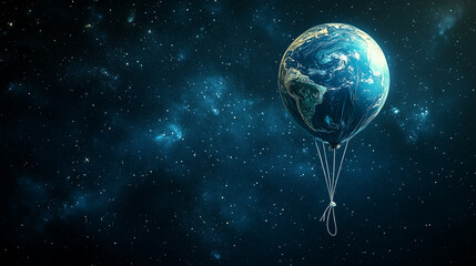 Planeta Tierra flotando en el cielo