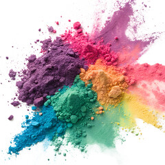 holi paint color powder explosion colorful on transparent background