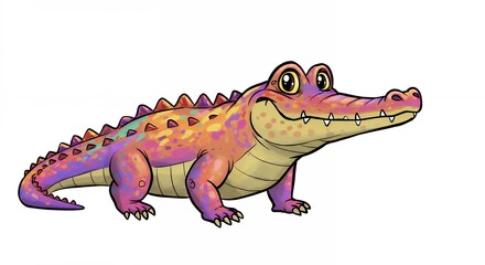 Cartoon crocodile illustration for children kids