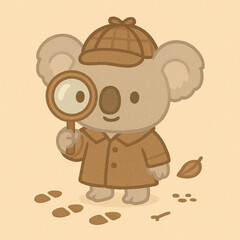 koala in a dectective suit