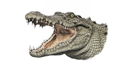Obraz premium Crocodile head wide open mouth