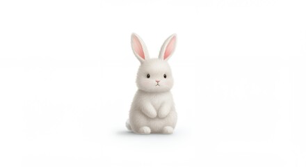 Cute white rabbit cartoon figurine