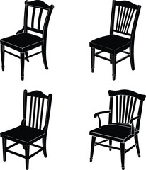Wooden Chair silhouette vector
