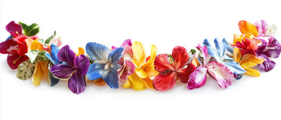 Fototapeta premium A colorful lei made of tropical flowers. 