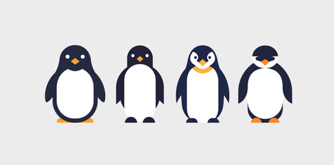 Minimalist Penguin Vector Graphics