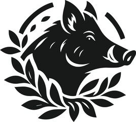 Wild boar silhouette animal vector