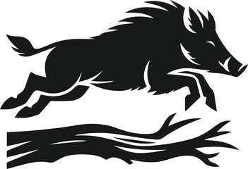 Wild boar silhouette animal vector