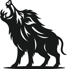 Wild boar silhouette animal vector