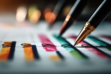 Creative analysis diversifying business strategies office environment photography close-up innovation focus