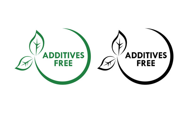 Additives free logo template illustration. Vector logo skincare cosmetic or skin and health safe product with no paraben package design
