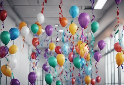 celebration colorful helium festive party balloons isolated png birthday corporate white background office ribbons highlights airy lively vibrant colourful exciting joyful playful balloon highlight