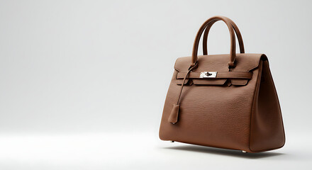 A designer handbag with a leather texture