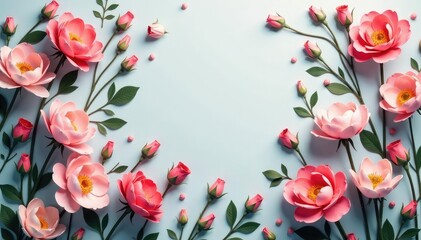 Scattered small blooms, repeating motif, muted tones, subtle floral, illustration, texture