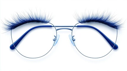 Round eyeglasses with eyelashes