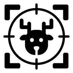 deer target glyph icon for big game hunting aim