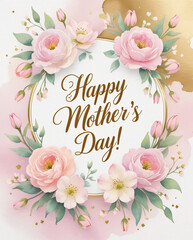 A beautiful Mother's Day card with a delicate flower illustration.