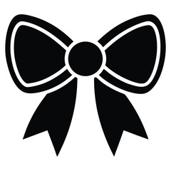 A simple and elegant ribbon bow icon with a smooth design, perfect for decoration and gift wrapping