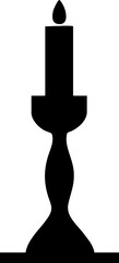 Black Candle Silhouette on Candlestick