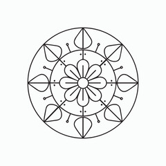 Fototapeta premium Vector illustration of an Abstract Floral Design Coloring Page