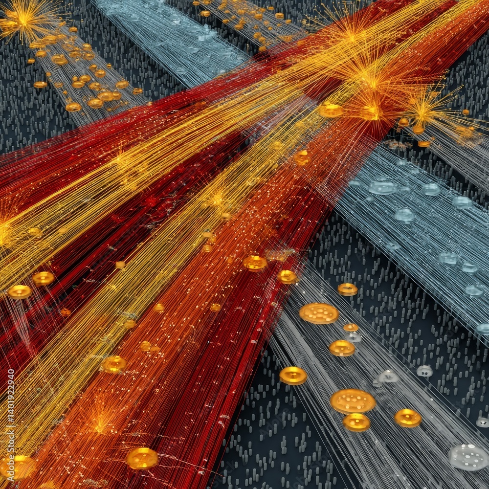 Poster interwoven streams of energy: a microscopic view of light, fluid dynamics, and nanotechnology