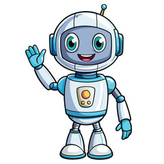 Fototapeta premium Friendly robot waving hello (1)