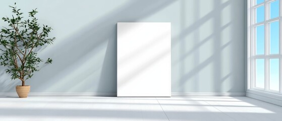 Blank Canvas in a Sunlit Room: Minimalist Interior Design Mockup