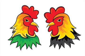 Mascot rooster. Vector illustration of a rooster head
