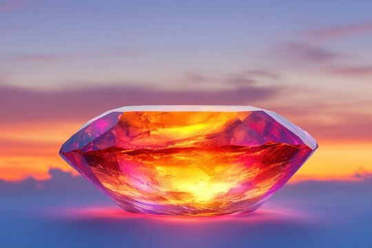 Sunset Gemstone: A Vibrant Jewel at Dusk