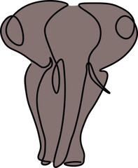 Elegant Single Line Drawing of a Majestic Elephant