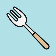 Fork icon symbolizes dining, table setting, culinary tools, and essential utensils for every meal.