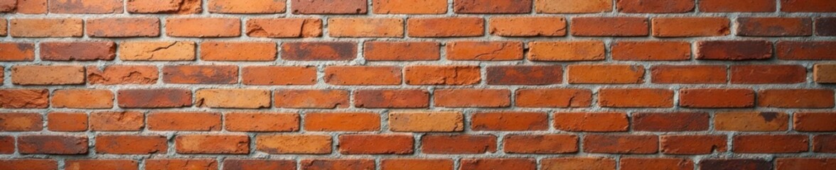 Obraz premium Weathered brick wall with grunge textures and mortar cracks, dark, industrial