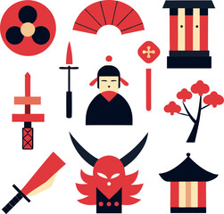 vector set of swords and shields