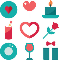 set of valentine day icons