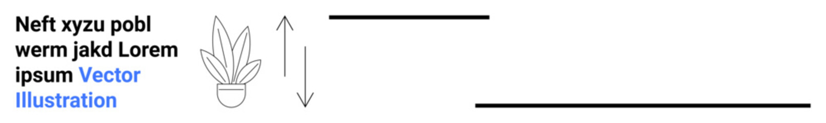 Obraz premium Potted plant alongside vertical up and down arrows representing growth, progress, or decision-making. Ideal for business, sustainability, innovation, self-improvement, productivity, goals flat