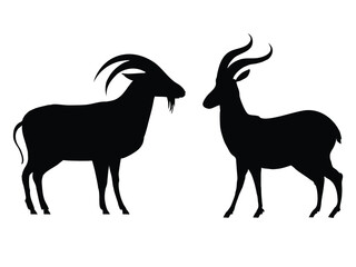 Goat and Deer silhouette