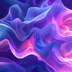 Fototapeta premium Abstract Flowing Light Waves in Purple and Blue