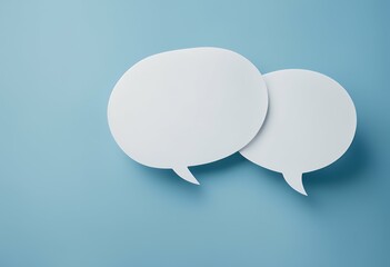 blank white blue background bubble speech announcement advertisement answer presentation close conversation person help chat discussion professional symbol business space banner empty talk comment